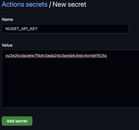 NuGet create API key