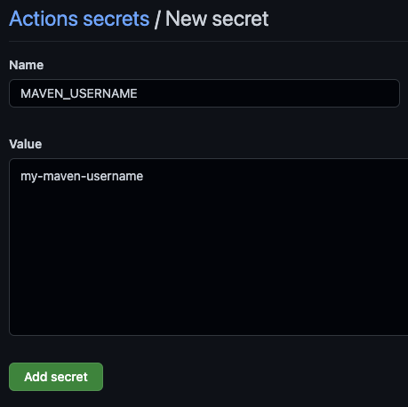 Github MAVEN_USERNAME